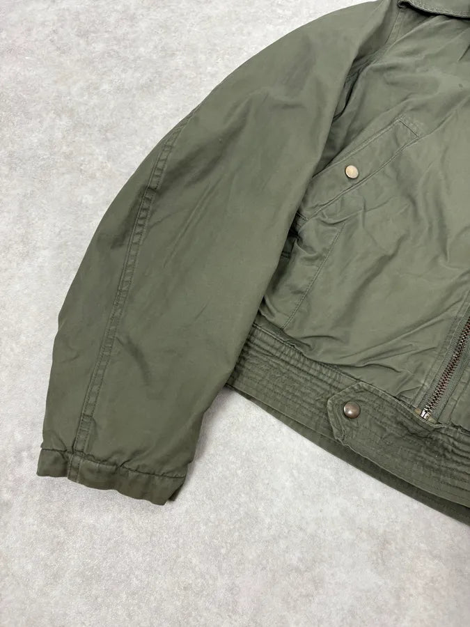 1960s Pilot Aviator Green Army French Jacket stLcxlX 7