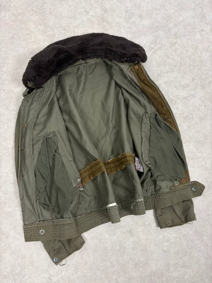 1960s U.S. Army Khaki Military Fur Collar Jacket QUbHqNn 6
