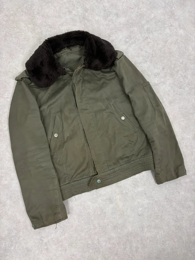 1960s U.S. Army Khaki Military Fur Collar Jacket QUbHqNn 3