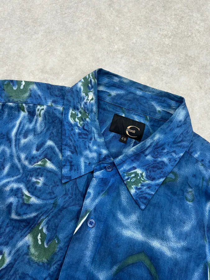 2000s Cavalli Blue Ocean Abstract Shirt SmMWFlM 5