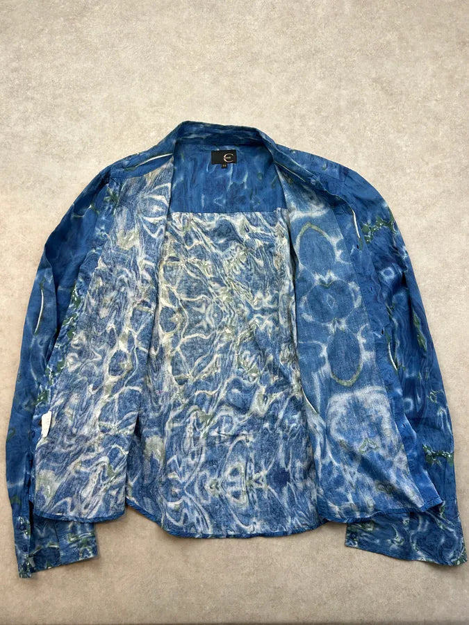 2000s Cavalli Blue Ocean Abstract Shirt SmMWFlM 4