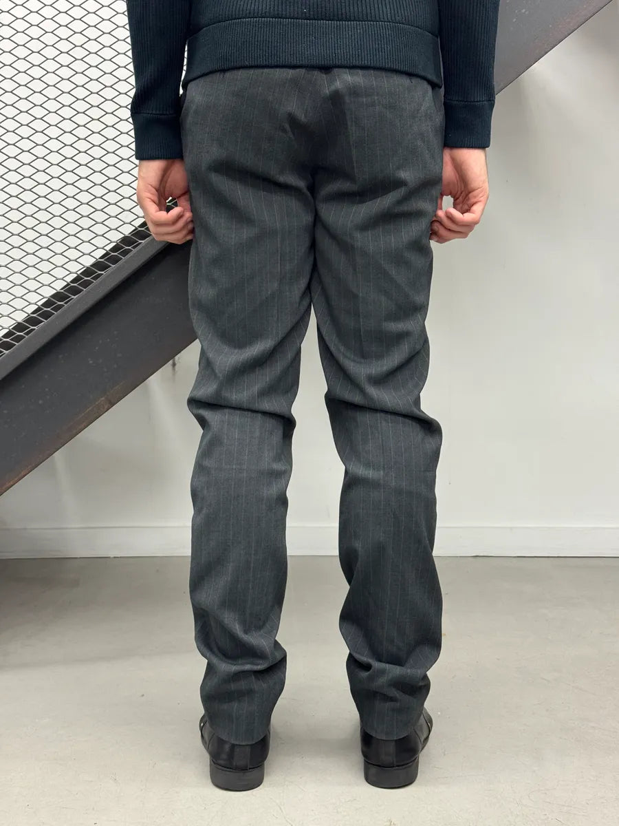 1980s Archive Grey Italian Striped Pants yYNecbL 2