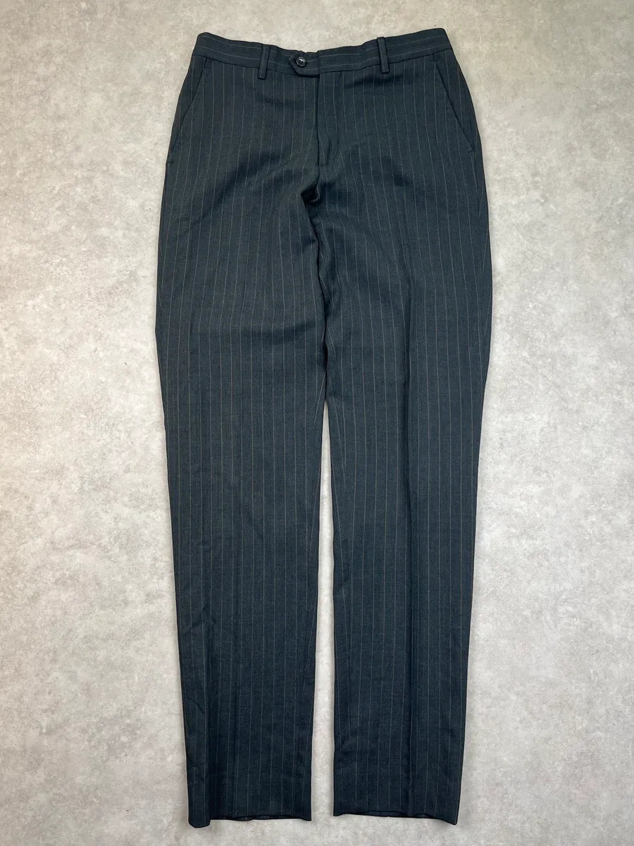 1980s Archive Grey Italian Striped Pants yYNecbL 3