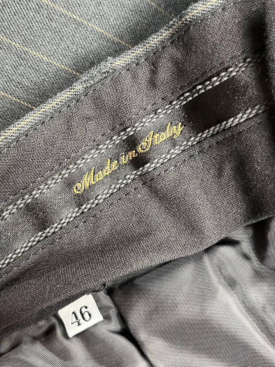 1980s Archive Grey Italian Striped Pants yYNecbL 8