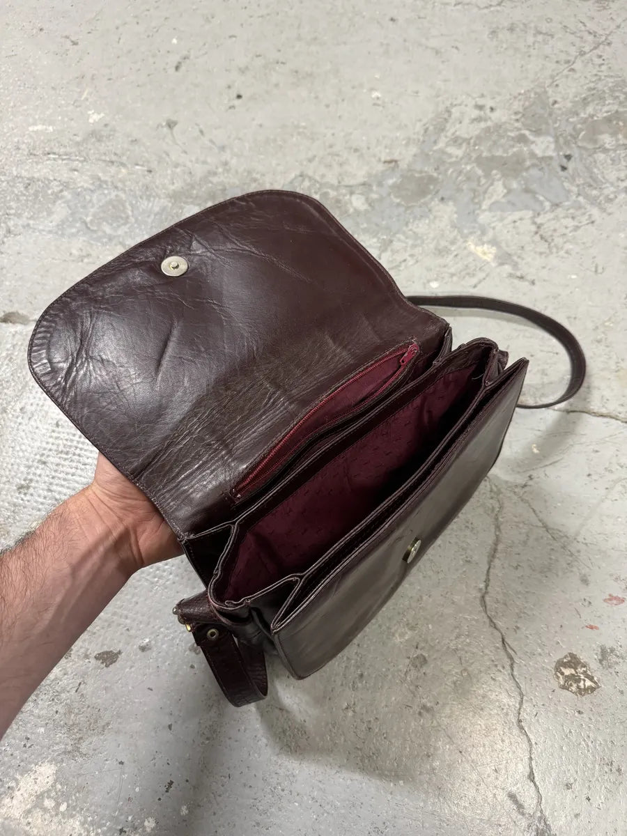 1980s Cartier Burgundy Leather Shoulder Bag (OS) vVTMBqS 5