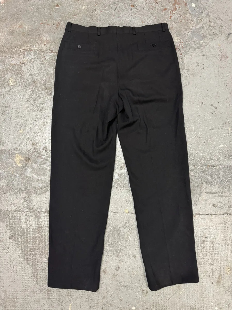 1980s Emporio Armani Black Soft Tailored Pants (L) xxJYsbZ 1