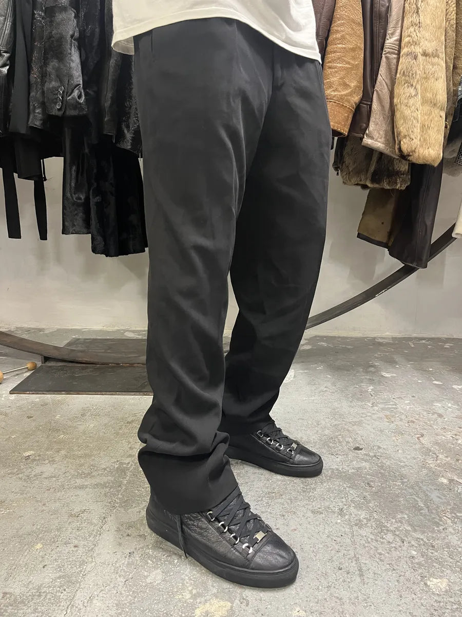 1980s Emporio Armani Black Soft Tailored Pants (L) xxJYsbZ 3