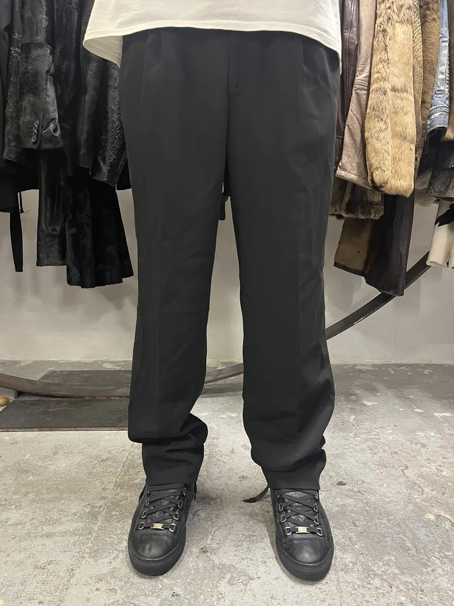 1980s Emporio Armani Black Soft Tailored Pants (L) xxJYsbZ 4