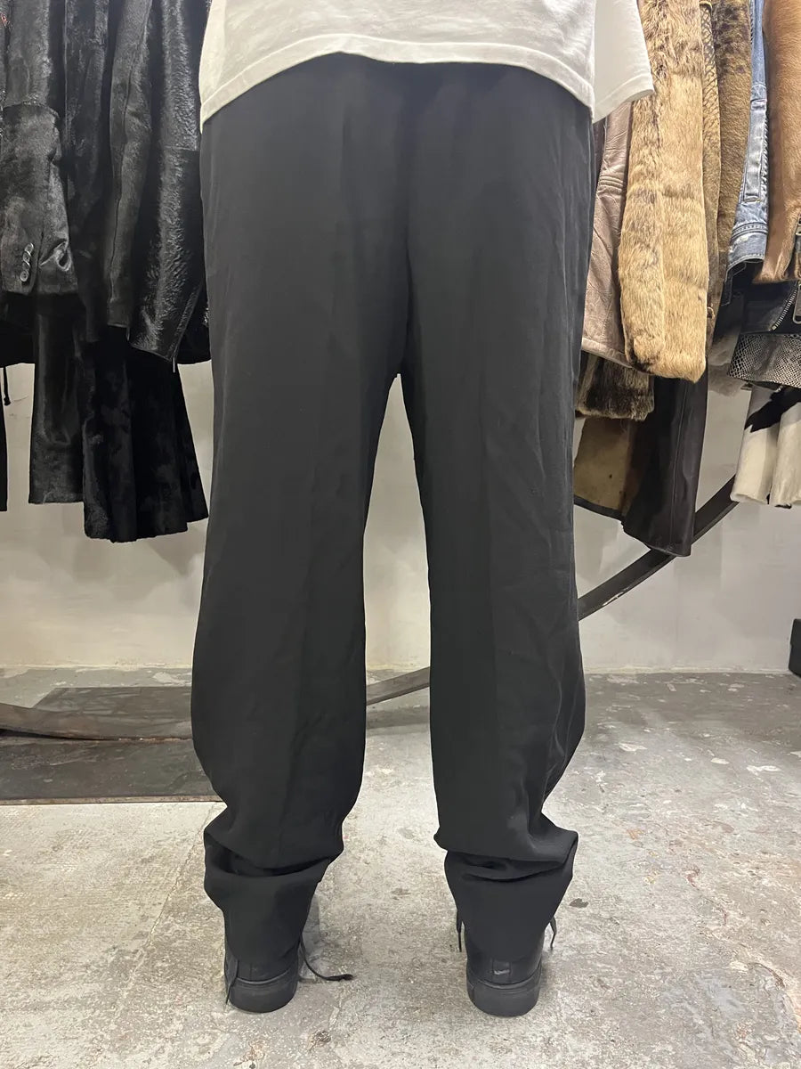 1980s Emporio Armani Black Soft Tailored Pants (L) xxJYsbZ 5