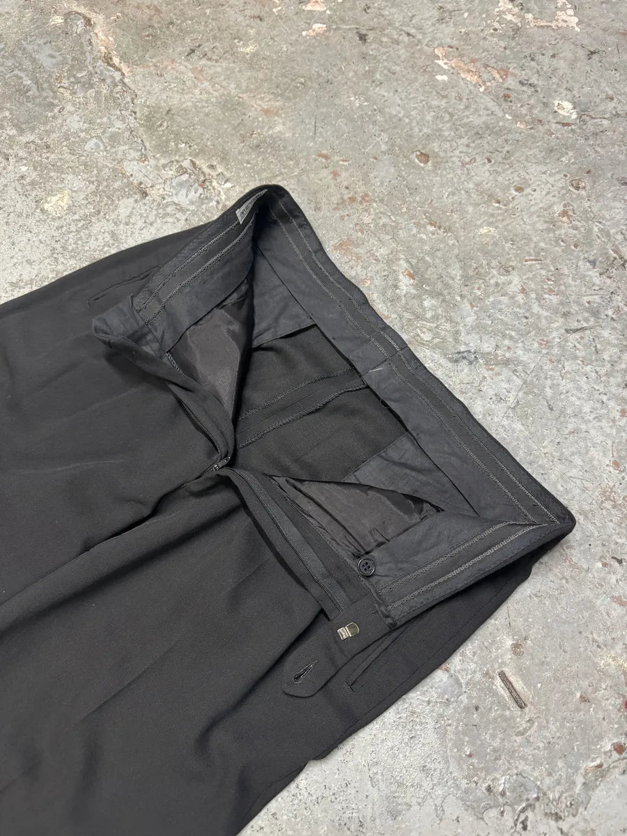 1980s Emporio Armani Black Soft Tailored Pants (L) xxJYsbZ 8