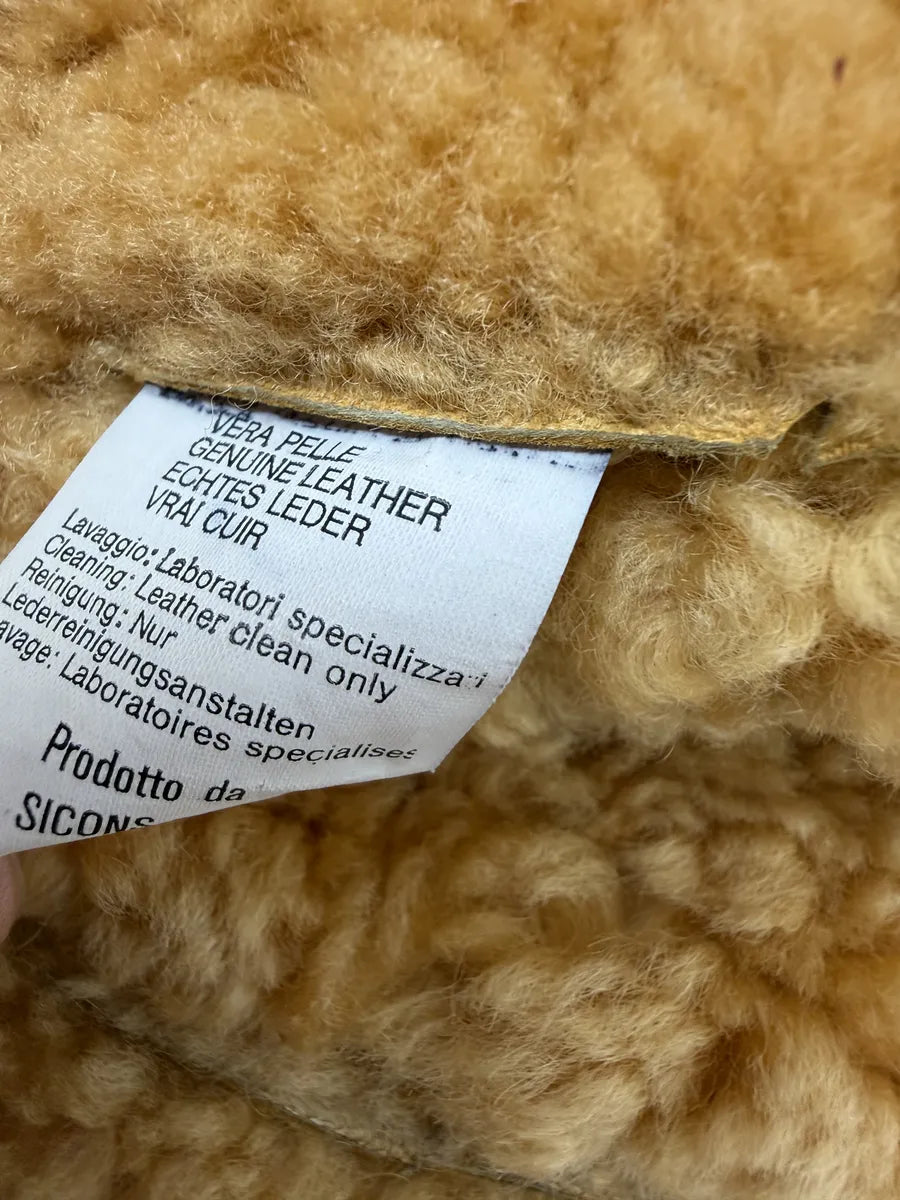 1980s Emporio Armani Brown Eroded Shearling Leather Jacket GkTulbo 8