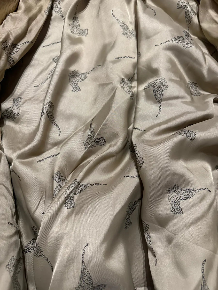 1980s Emporio Armani Faux Fur Long Hooded Large Jacket ZGZQCZm 7