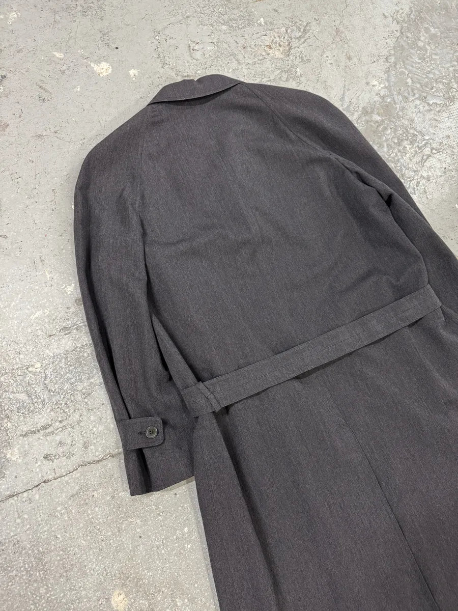 1980s Emporio Armani Wool Grey Belted Trench Coat (L) 3