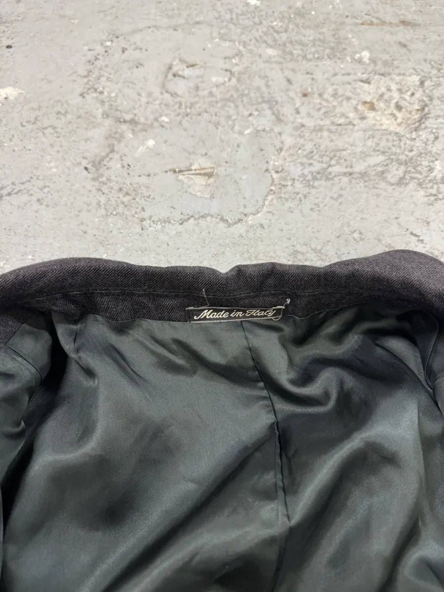 1980s Emporio Armani Wool Grey Belted Trench Coat (L) 8