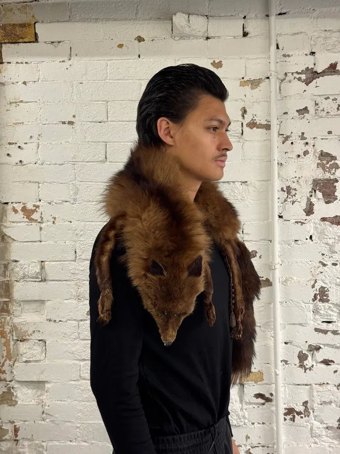 1980s Fox Full Brown Fur Scarf GlDGjsO 1