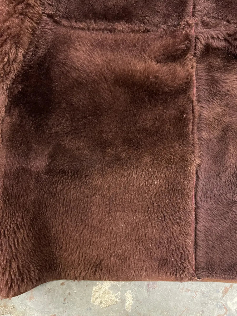 1980s Gianni Versace Molding Caramel Suede Leather Long Jacket (S) 11