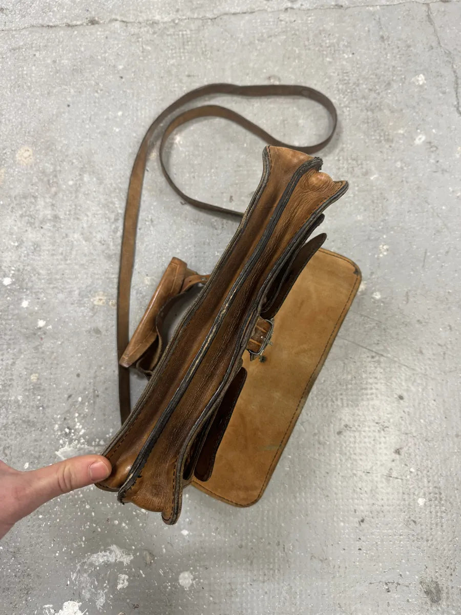 1980s Giorgio Armani Brown Leather Shoulder Bag (null) 7