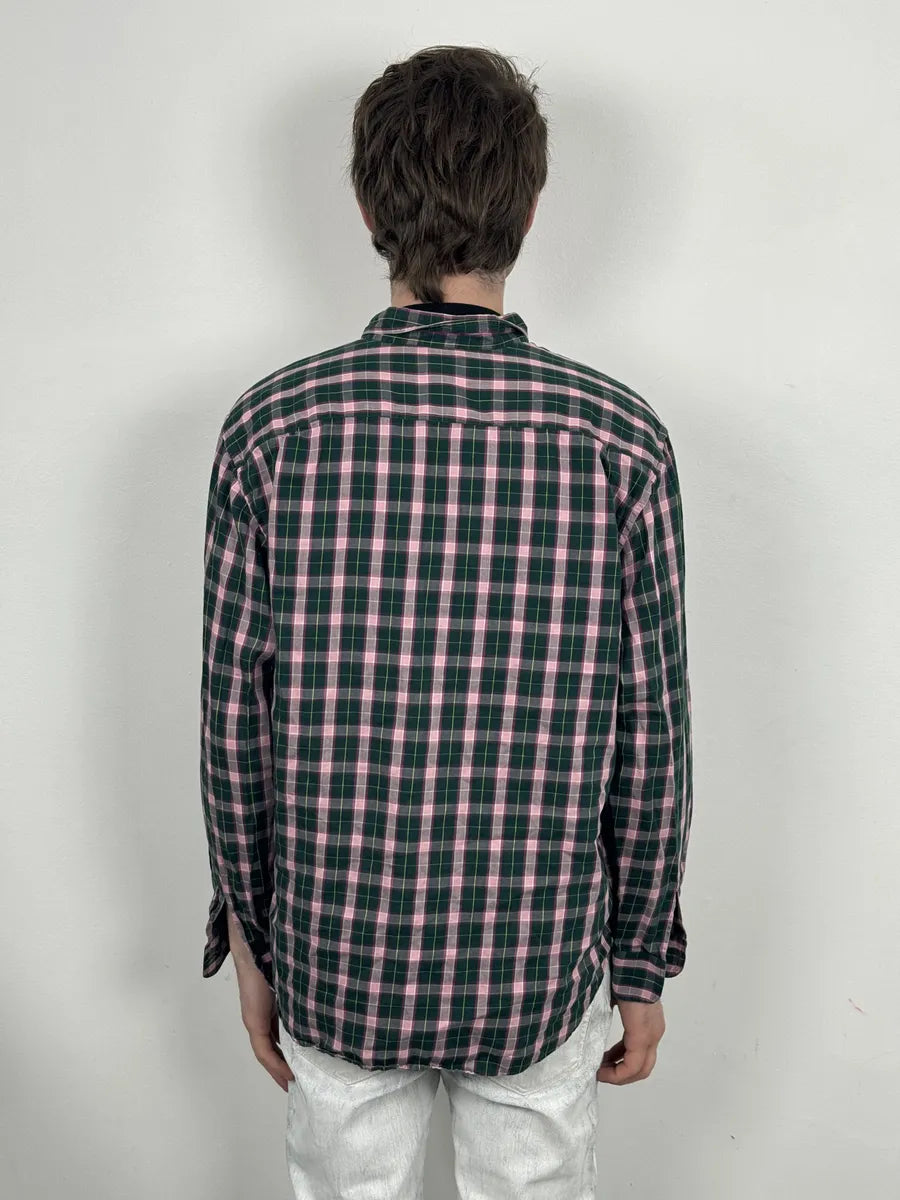 1980s Giorgio Armani Green & Pink Checkered Shirt QWSsElp 3