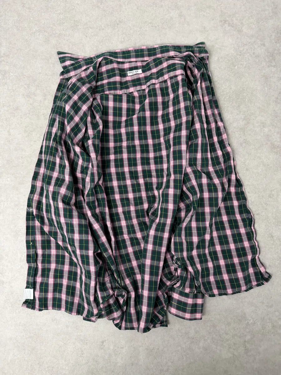 1980s Giorgio Armani Green & Pink Checkered Shirt QWSsElp 5