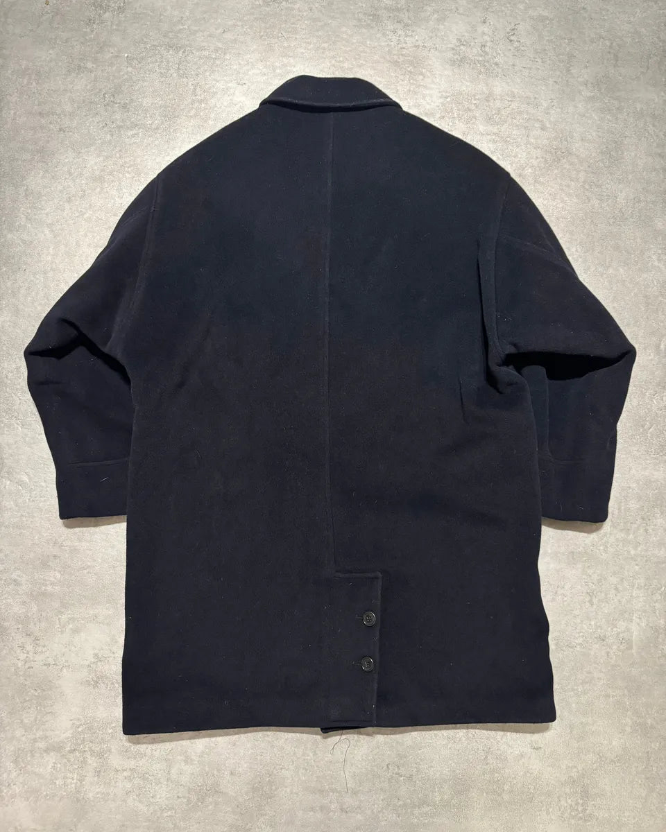 1980s Giorgio Armani Navy Wool Premium Coat (M) SOuqqmO 2