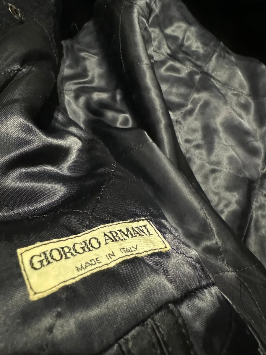 1980s Giorgio Armani Navy Wool Premium Coat (M) SOuqqmO 4