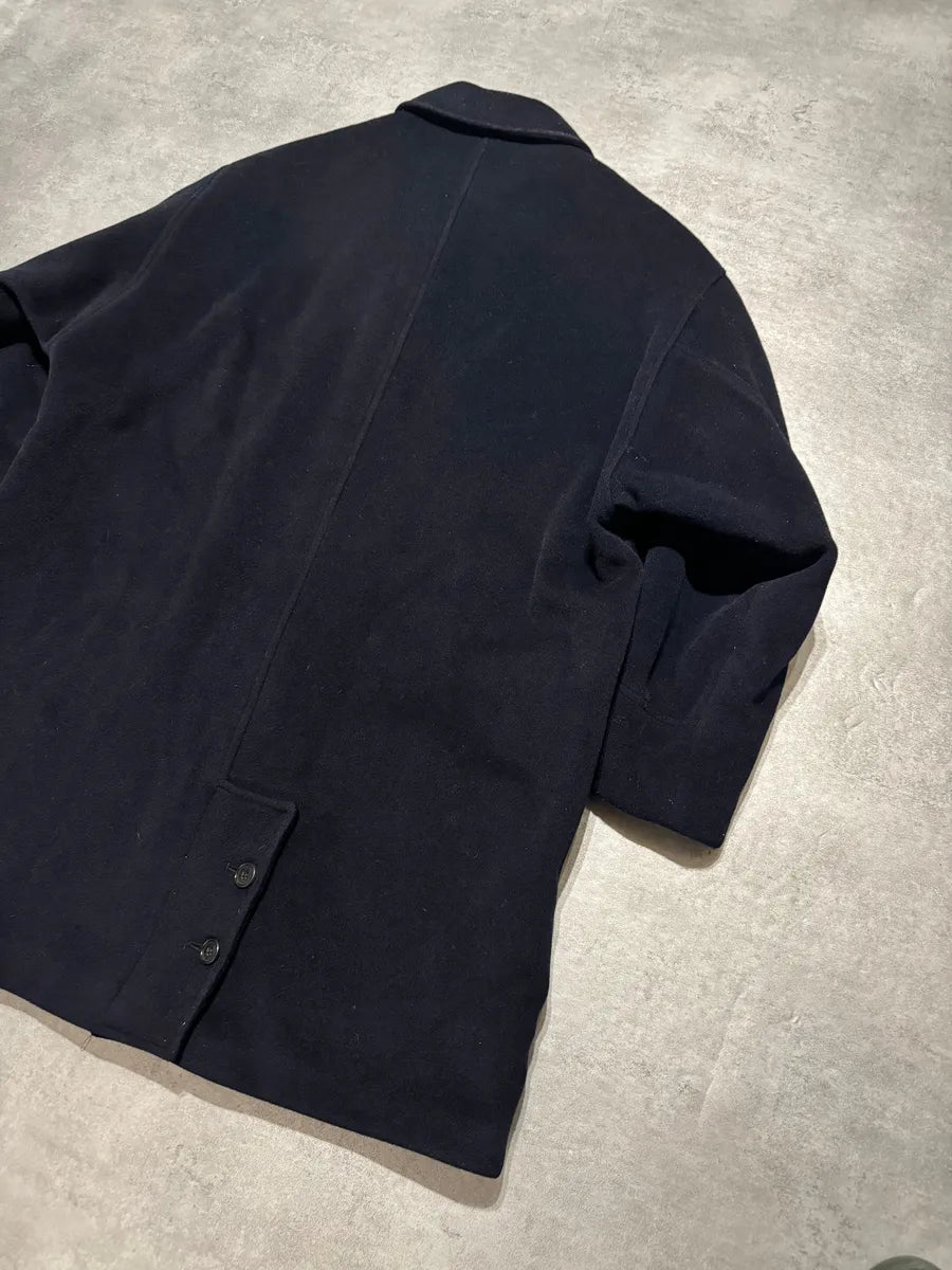 1980s Giorgio Armani Navy Wool Premium Coat (M) SOuqqmO 5