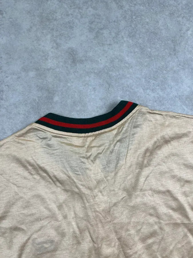 1980s Gucci Gold Mao Collar Polo T-Shirt LlhkLyh 5