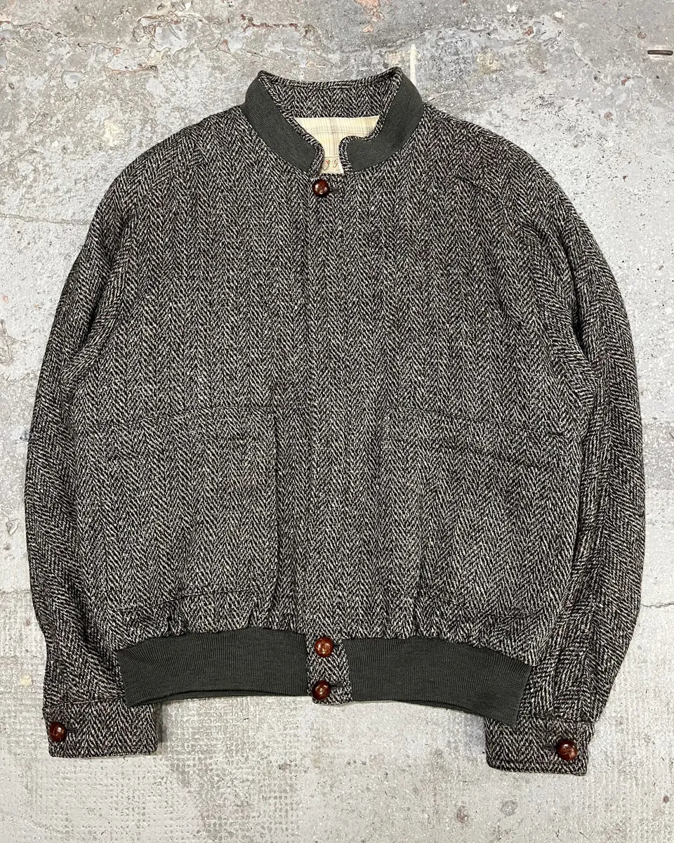 1980s Gucci Grey Wool Oversized Bomber Jacket hJZzHUC 0