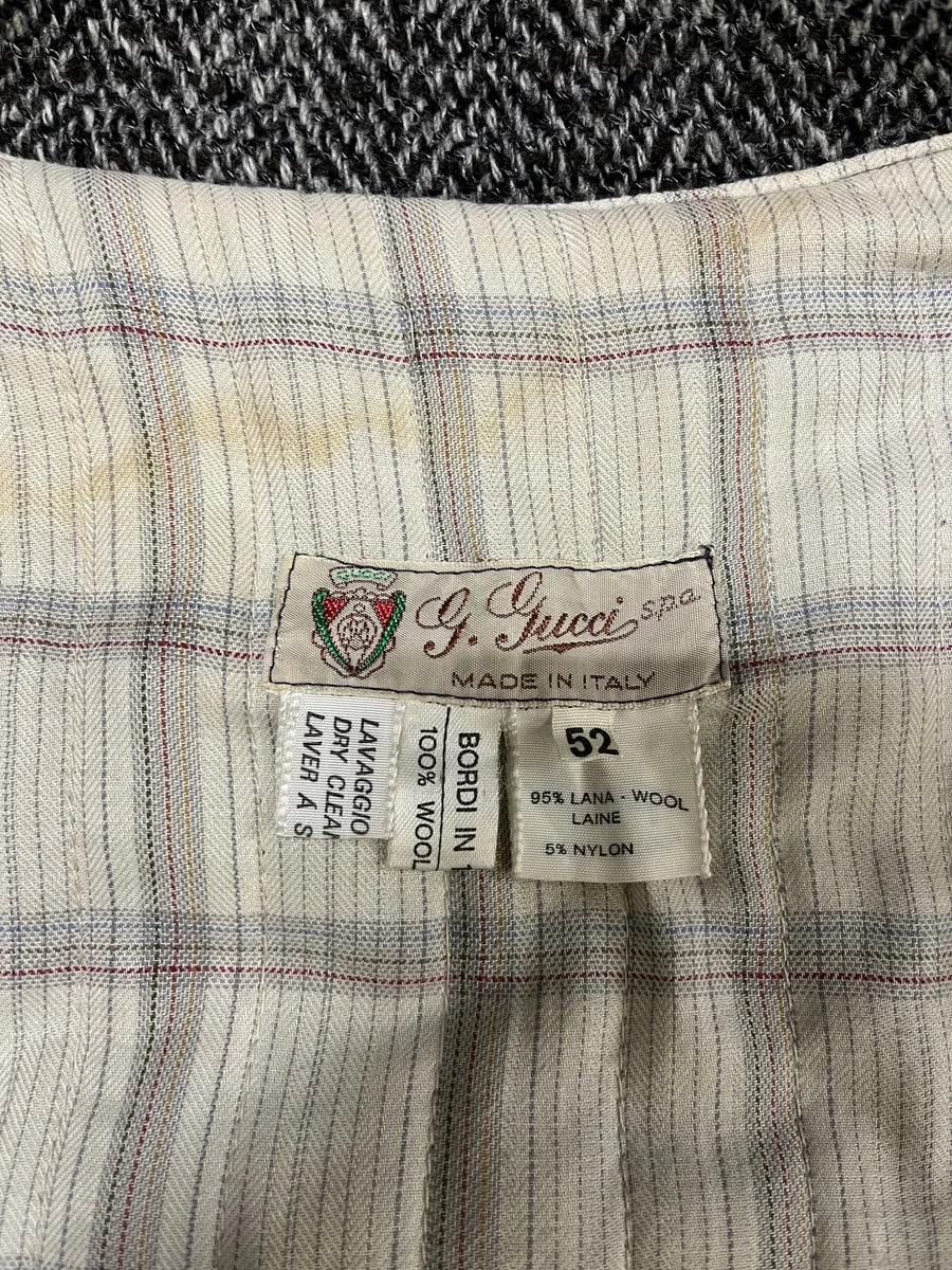 1980s Gucci Grey Wool Oversized Bomber Jacket hJZzHUC 5