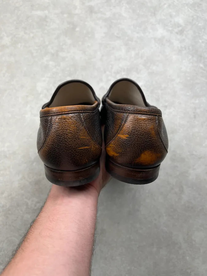 1980s Gucci Horsebit Brown Leather Loafer Shoes cwZIdnC 5