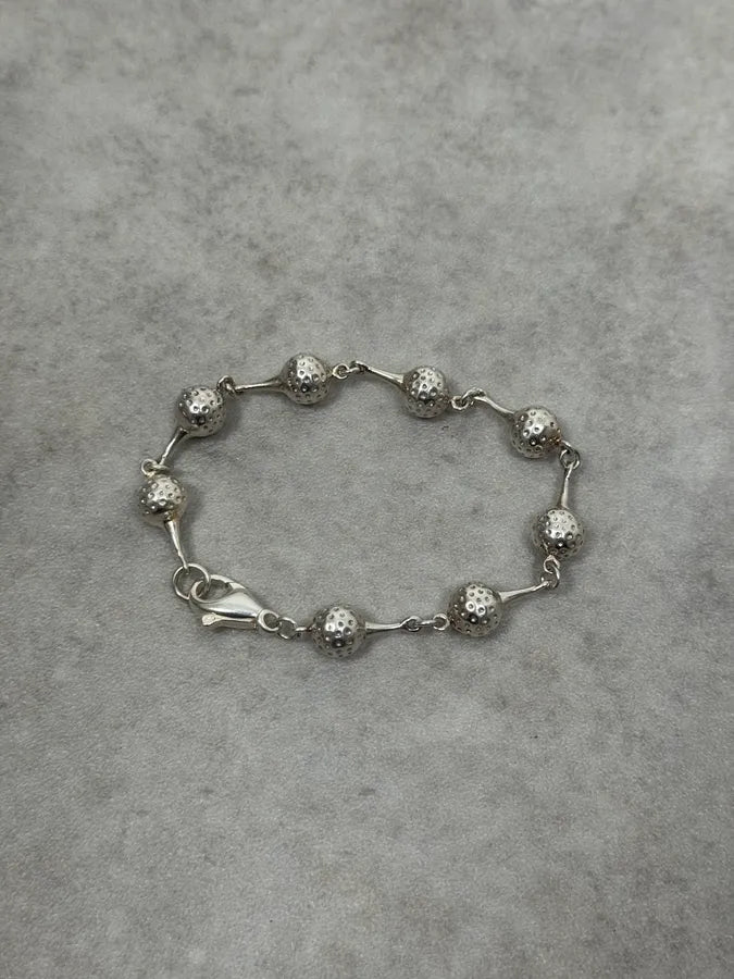 1980s Hermès Golf Ball Silver Bracelet rmpWnfo 0