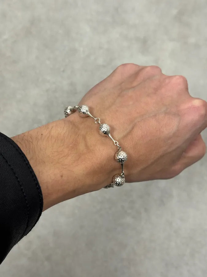 1980s Hermès Golf Ball Silver Bracelet rmpWnfo 1