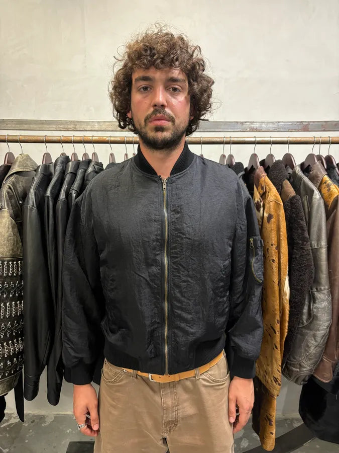 1980s Kansai Yamamoto Black & Orange Reversible Bomber Jacket (S/M) dkDulbz 3