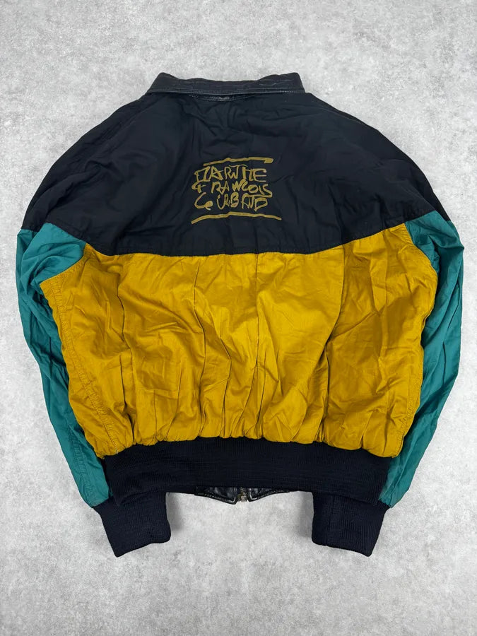 1980s Marithé + François Girbaud Black  Reversible Leather Bomber Jacket NrpLGyo 7