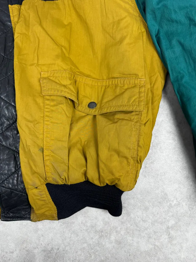 1980s Marithé + François Girbaud Black  Reversible Leather Bomber Jacket NrpLGyo 13