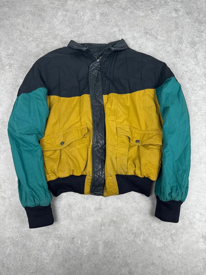 1980s Marithé + François Girbaud Black  Reversible Leather Bomber Jacket NrpLGyo 1