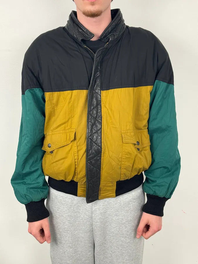 1980s Marithé + François Girbaud Black  Reversible Leather Bomber Jacket NrpLGyo 2