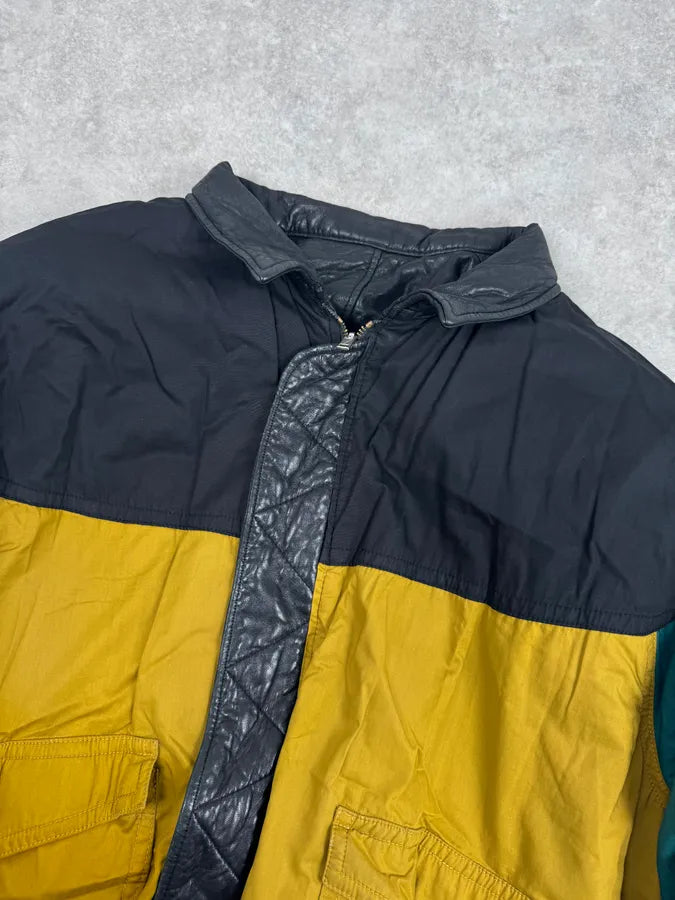 1980s Marithé + François Girbaud Black  Reversible Leather Bomber Jacket NrpLGyo 9