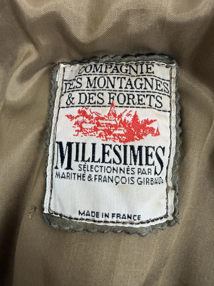 1980s Marithé + François Girbaud Grey Leather Shearling Bomber Jacket TeVmipd 8