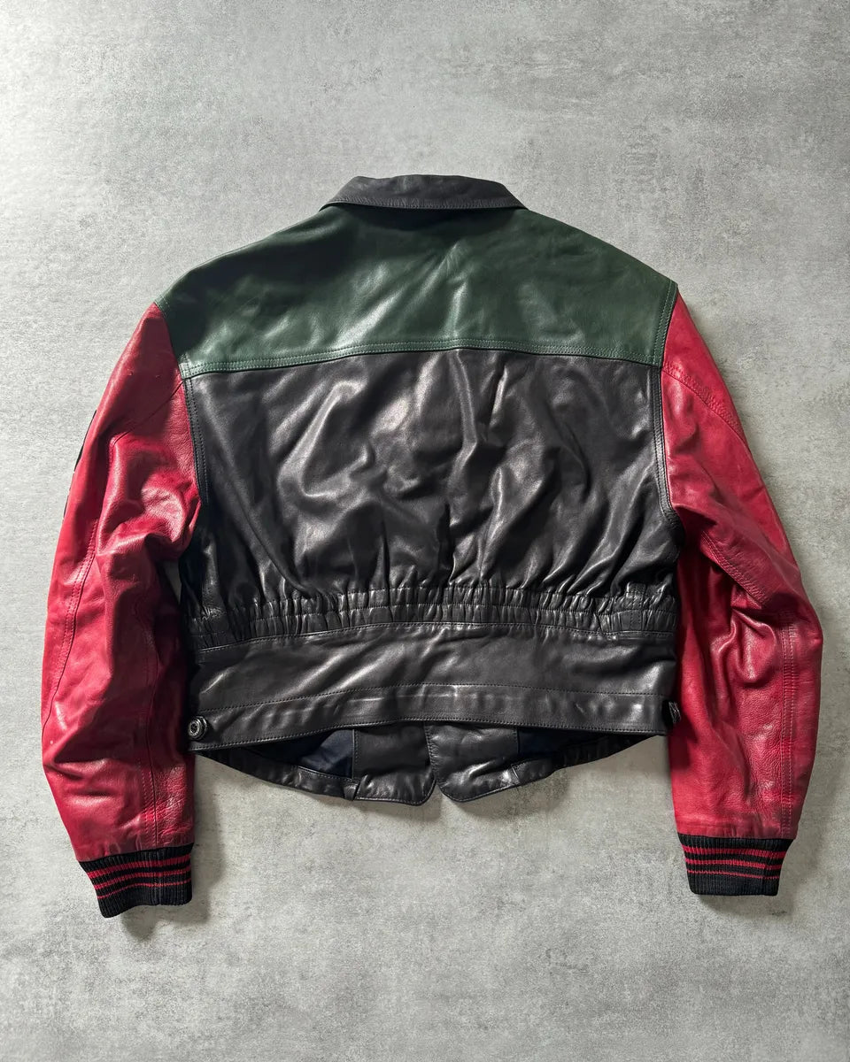 1980s Marithé + François Girbaud x Compagnie des Montagnes Leather Bomber Jacket nraWNkW 1
