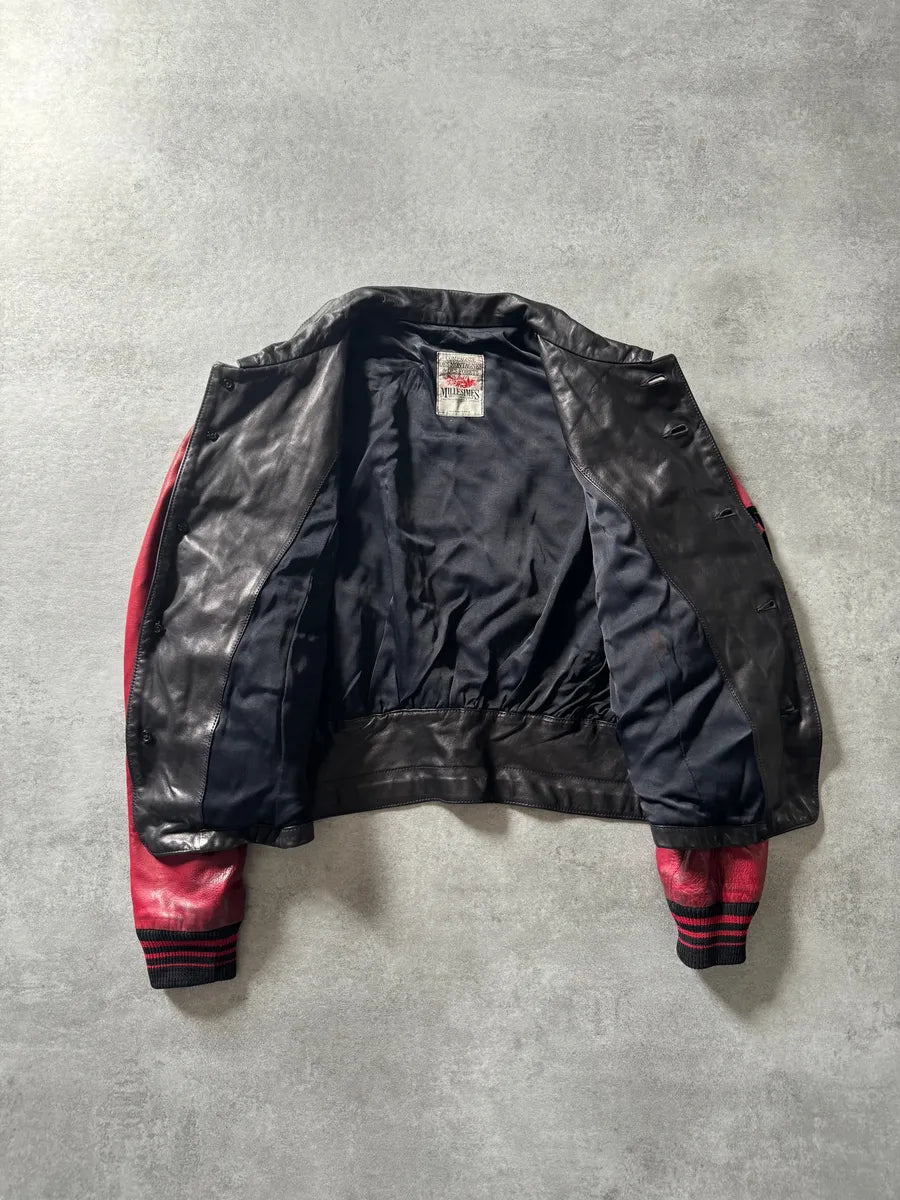 1980s Marithé + François Girbaud x Compagnie des Montagnes Leather Bomber Jacket nraWNkW 4
