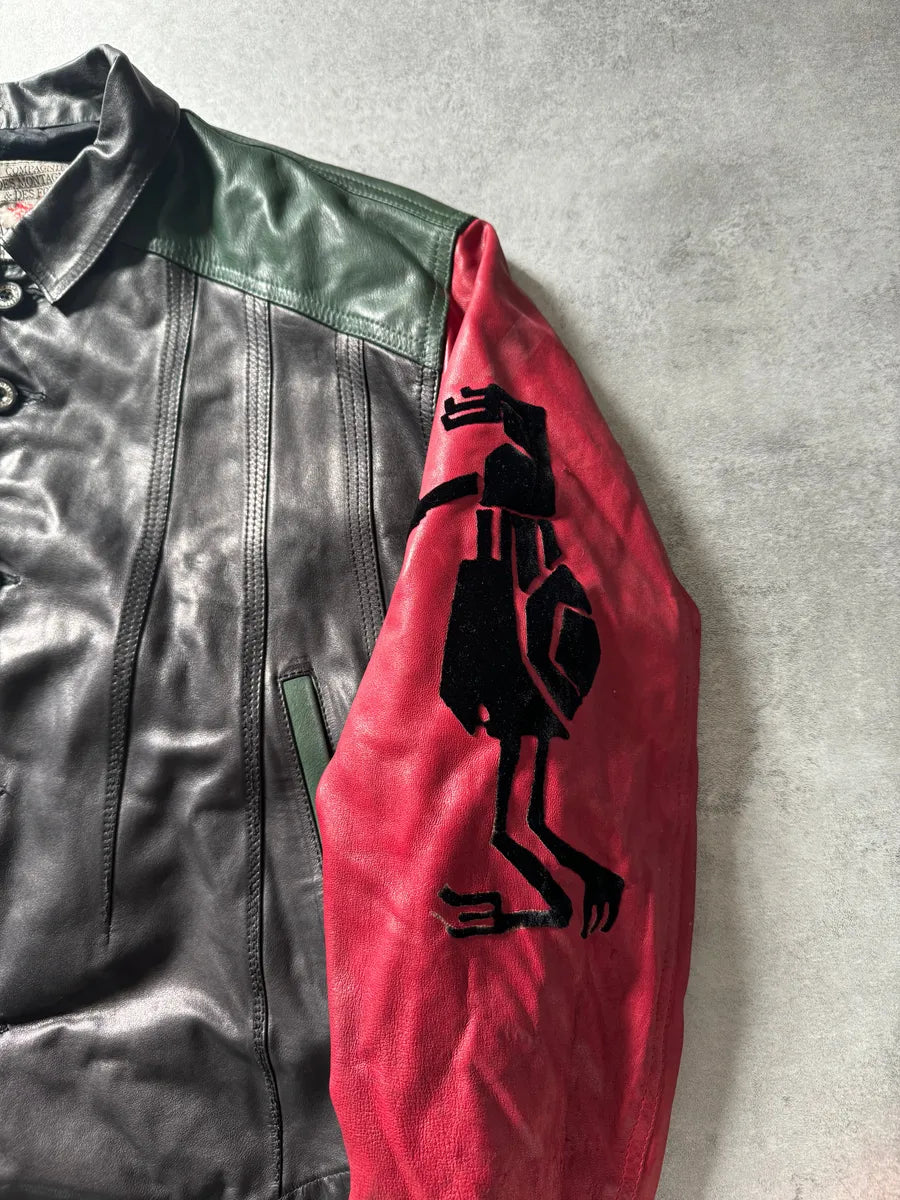 1980s Marithé + François Girbaud x Compagnie des Montagnes Leather Bomber Jacket nraWNkW 7