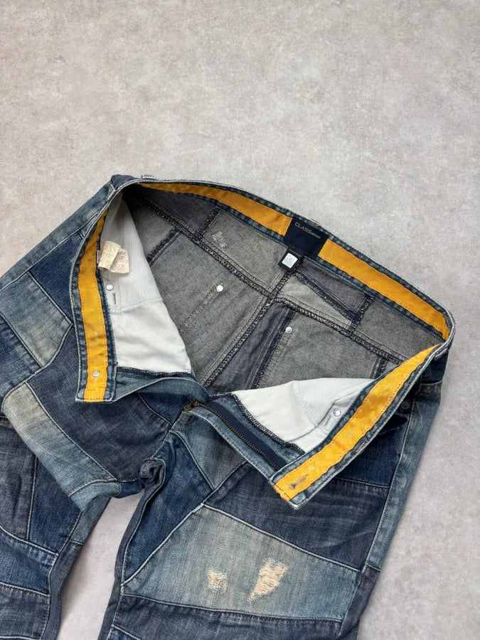 2000s Roberto Cavalli Blue Denim Patchwork Jeans qlnXjSd 9