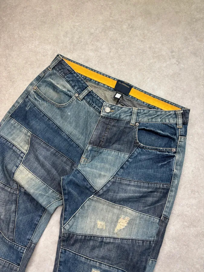 2000s Roberto Cavalli Blue Denim Patchwork Jeans qlnXjSd 4
