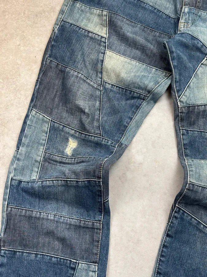 2000s Roberto Cavalli Blue Denim Patchwork Jeans qlnXjSd 8