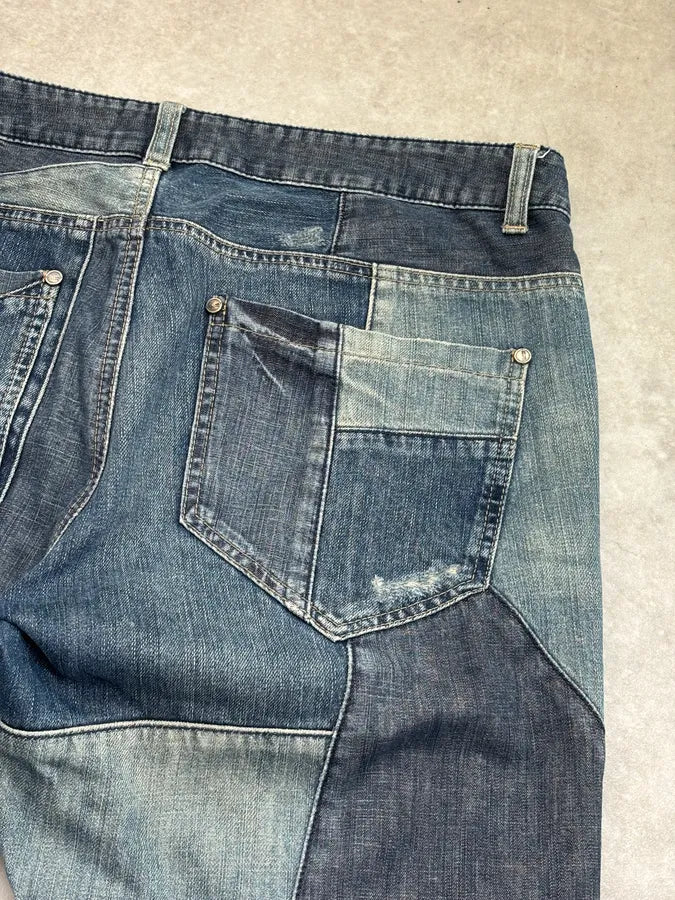 2000s Roberto Cavalli Blue Denim Patchwork Jeans qlnXjSd 7