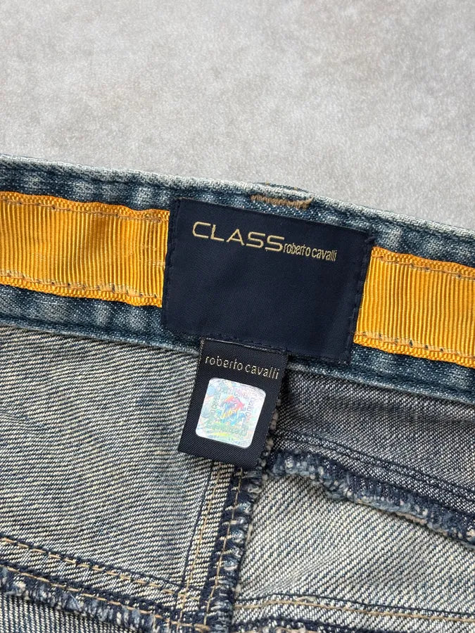 2000s Roberto Cavalli Blue Denim Patchwork Jeans qlnXjSd 10