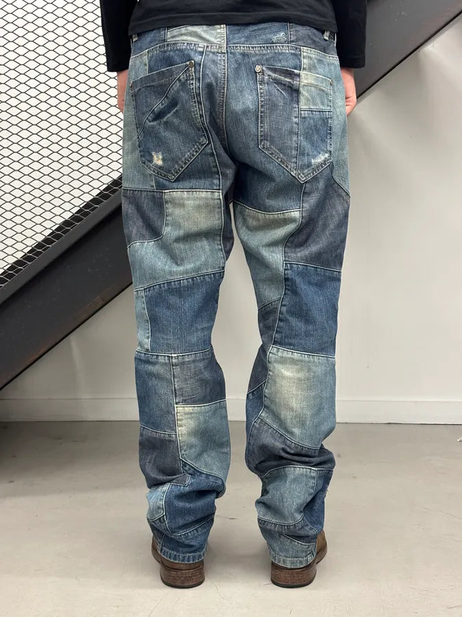 2000s Roberto Cavalli Blue Denim Patchwork Jeans qlnXjSd 2