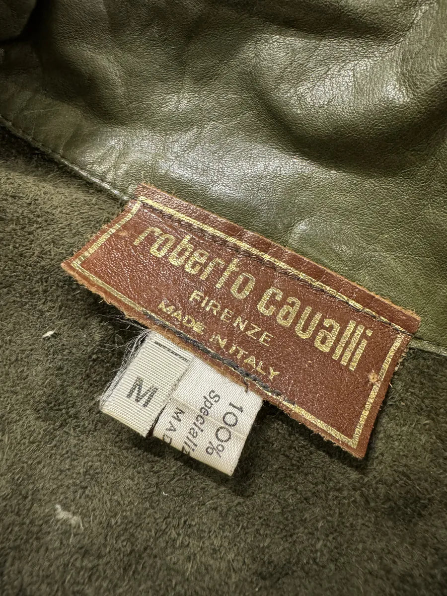 1980s Roberto Cavalli Hybrid Python Khaki Leather Jacket SNpXhuH 7