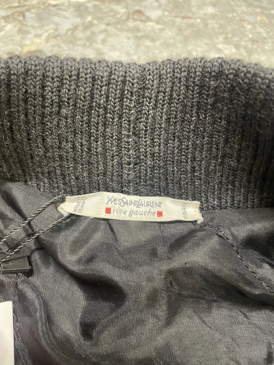 1980s Saint Laurent Rive Gauche Red Floral Cardigan Bomber (XL) doJSdSF 11